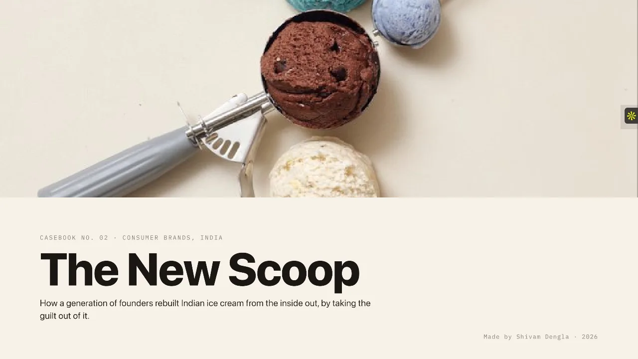 The New Scoop casebook cover on Indian ice cream